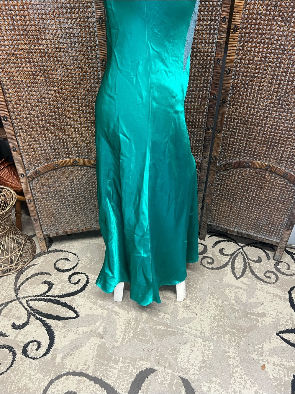Vintage Victoria’s Secret gold label green long nightgown lace petite guessing s - Picture 15 of 15
